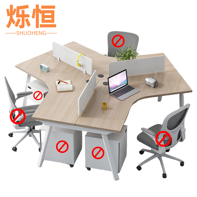 烁恒 职员办公桌 三人位 套高清大图