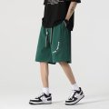 华夫格休闲运动短裤男士大码2026港风新款宽松百搭五分裤 L 绿色