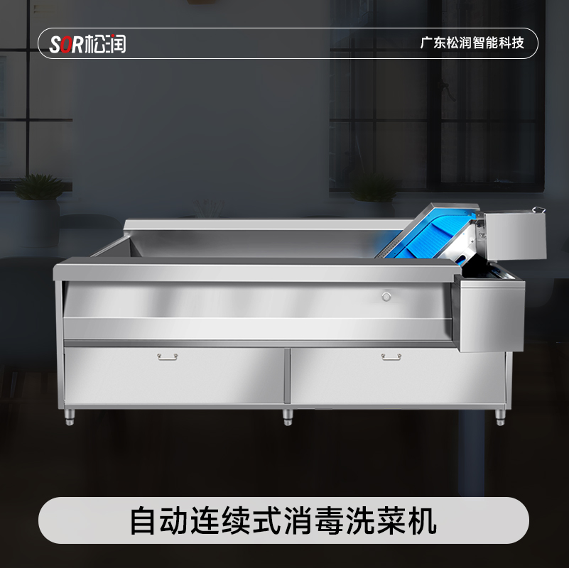 SOR松润 商用洗菜机 食堂配送中心食品加工厂用SOR-G212 2.米自动连续式消毒洗菜机