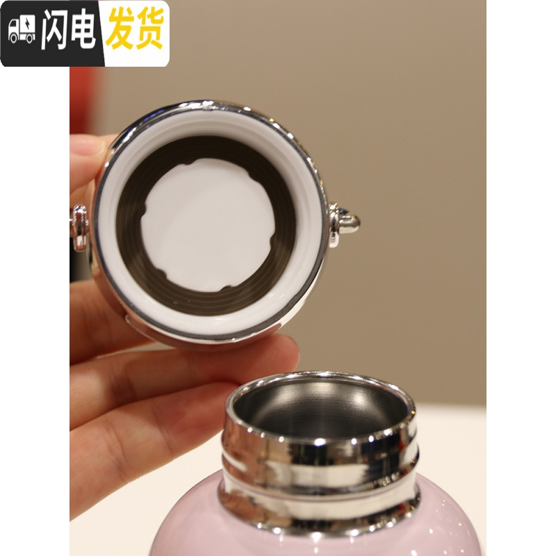 三维工匠手提不锈钢保温杯小巧迷你可爱学生喝水杯子创意卡通儿童大肚水壶 蓝色230W706