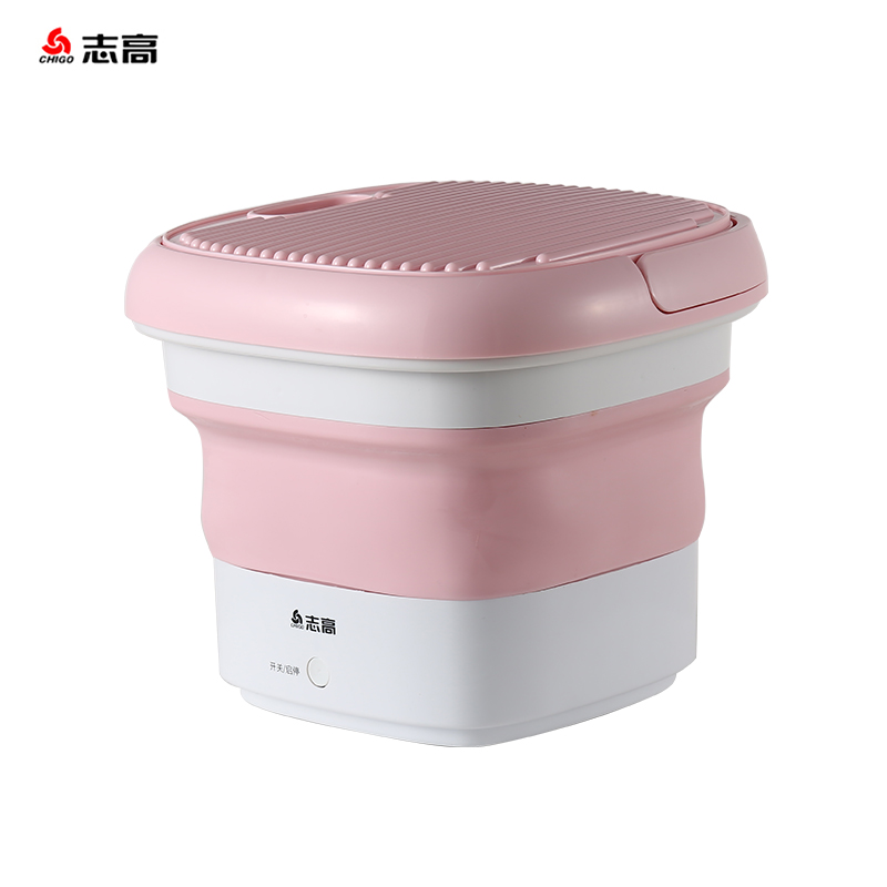 志高(CHIGO) ZGBX-803迷你折叠洗衣机 落樱粉(杀菌款) 便携式出差 家用小型内衣内裤袜子杀菌洗护机洗衣机高清大图