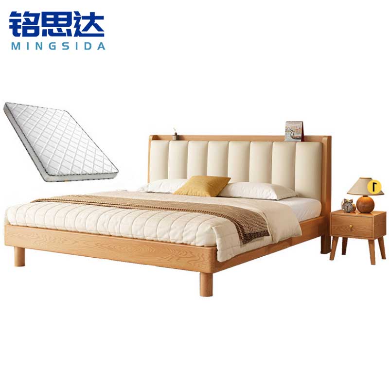 铭思 达 实木 软 包 床高清大图