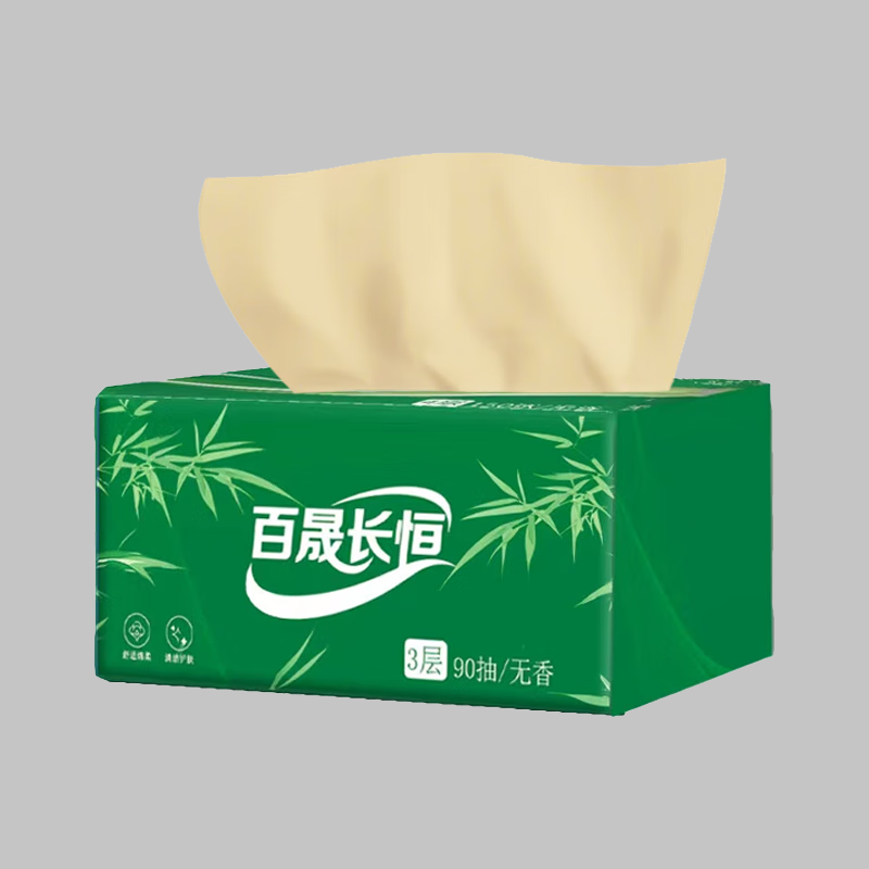 百晟长恒 BSCH-C16GS 3层90抽每盒 190mm*195mm 抽纸(计价单位:盒)绿色高清大图