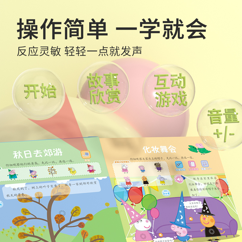 [醉染正版]小猪佩奇逻辑思维小故事互动点读发声书0到3岁启蒙认知会说话的早教有声书籍幼儿园益智玩具幼小衔接儿童思维逻辑训高清大图