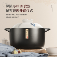 荣事达(Royalstar)砂锅炖锅家用7L燃气耐高温手绘釉彩干烧不裂 瓦煲陶瓷汤煲仔饭沙锅RA182222