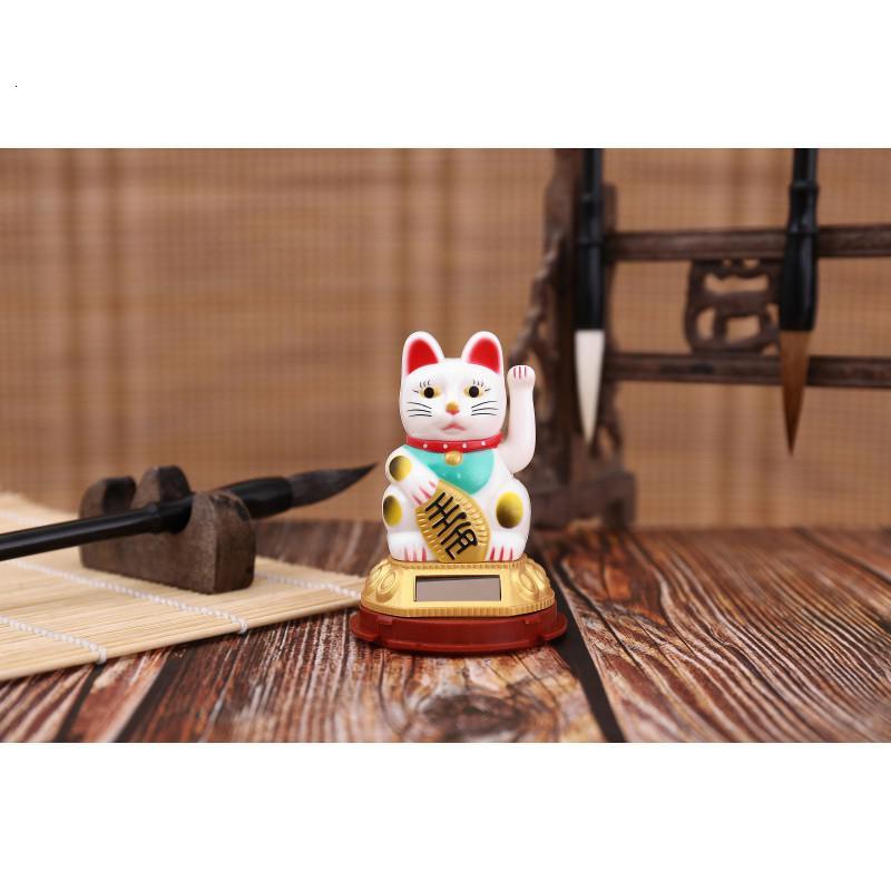 金色太阳能塑料摇手猫公仔汽车饰品摆件店铺家居中国大陆 三维工匠 大号金高度17厘米
