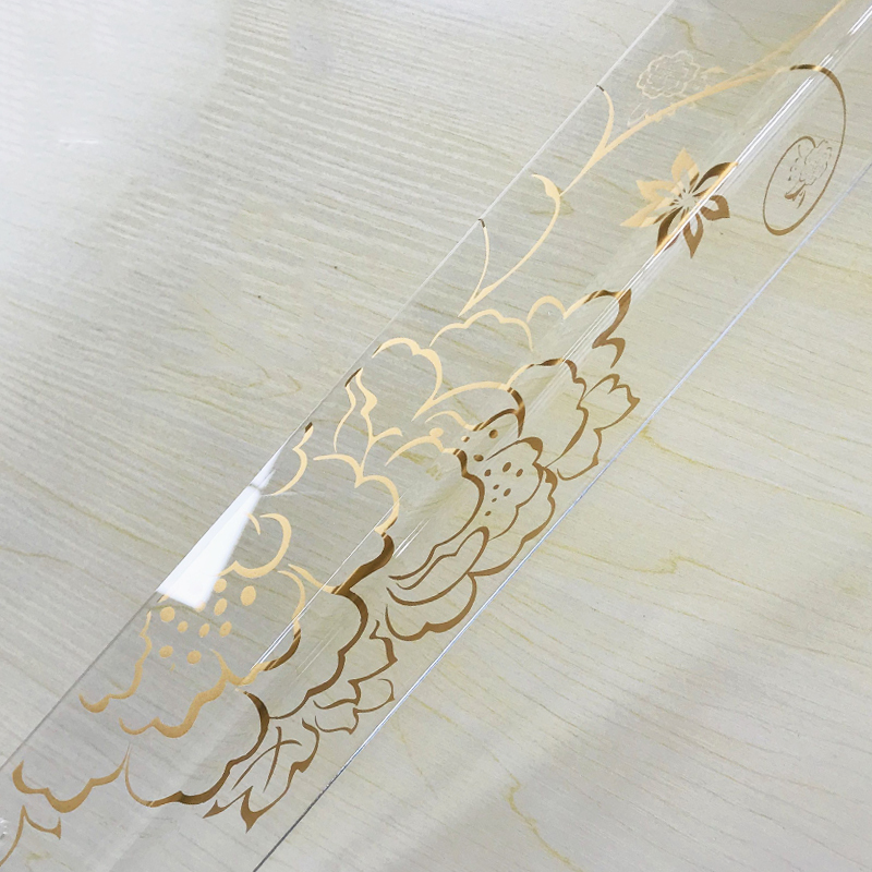 透明底金色蝶恋花(打孔款) 0.8m 亚克力护角条护墙角免打孔粘贴防撞条墙边条阳角线透明装饰保护条