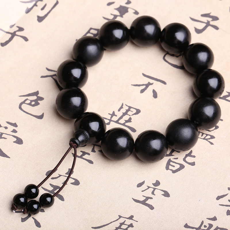 正宗天然黑羊角圆珠男款手串18mm颗颗精选20mm黑羊角圆珠手串包邮送女朋友七夕情人节礼物