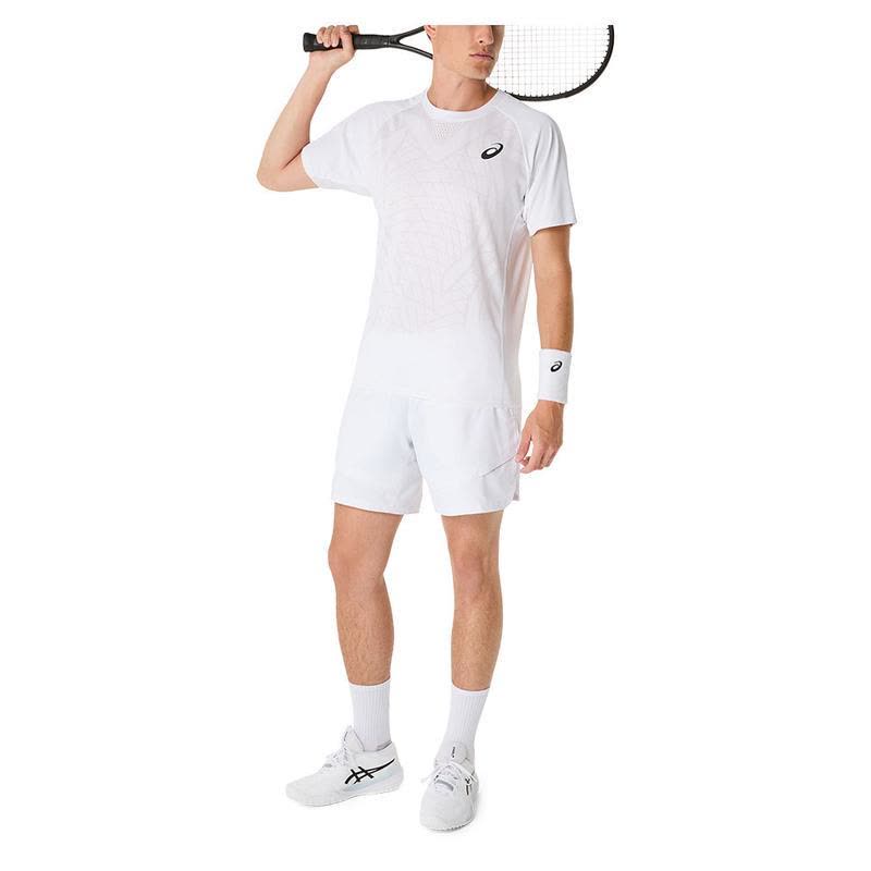 亚瑟士(ASICS)男士运动速干透气网球T恤白色比赛训练短袖网球服图片