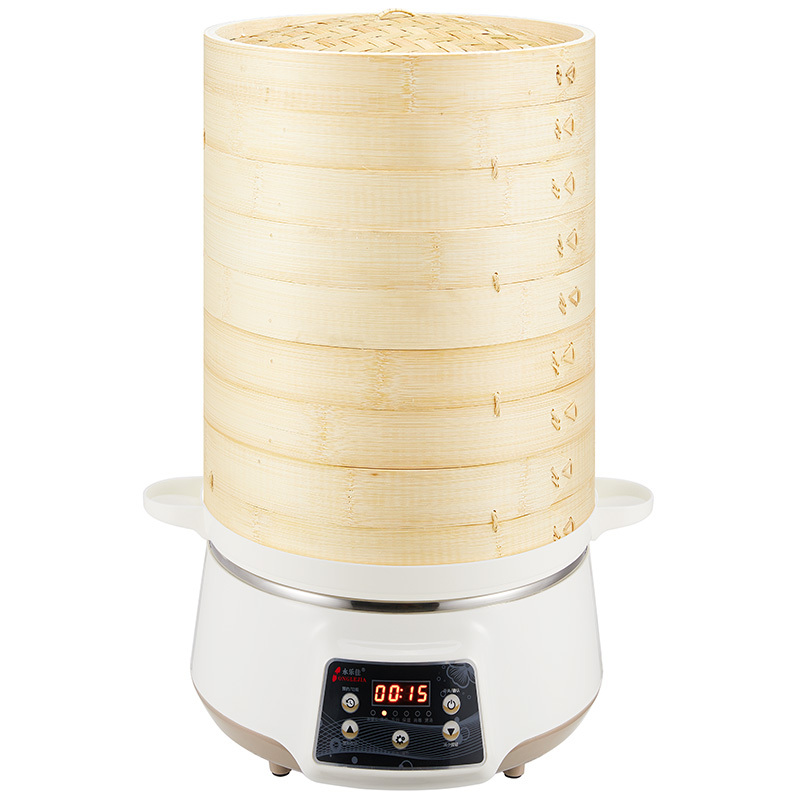 智能触屏快速蒸汽锅竹电蒸笼电蒸锅预约保温家用蒸海鲜蒸菜锅蒸包四层