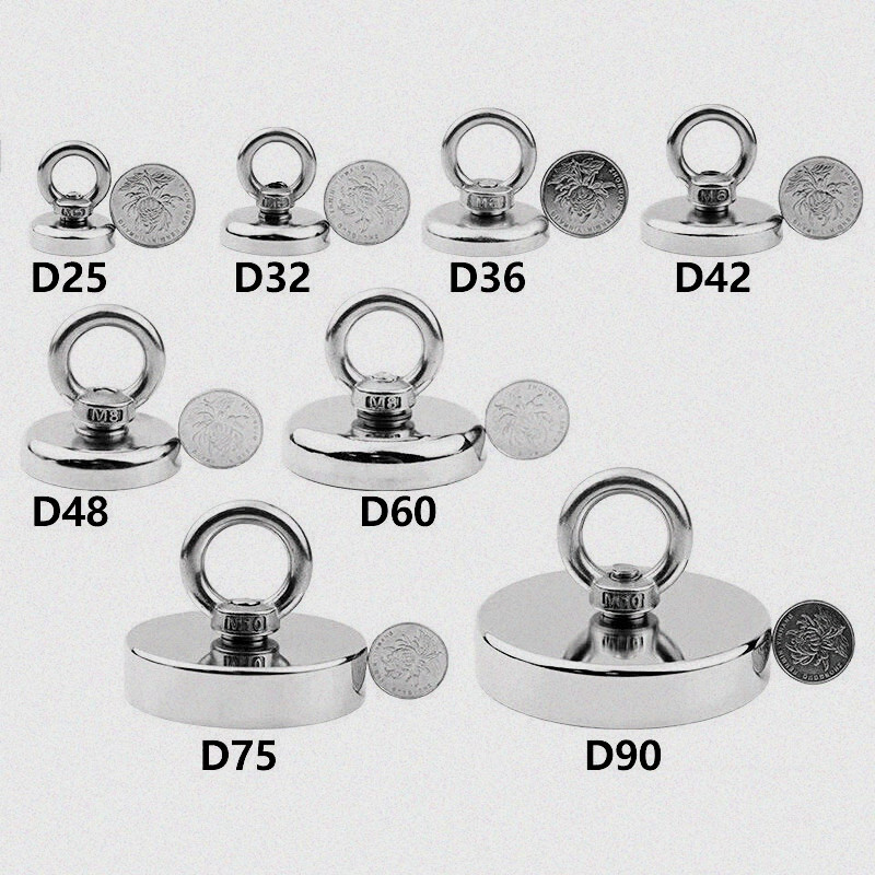 囍诺 强磁吸盘锅磁圆形带孔吸铁石吊环挂钩D36拉力60斤高清大图
