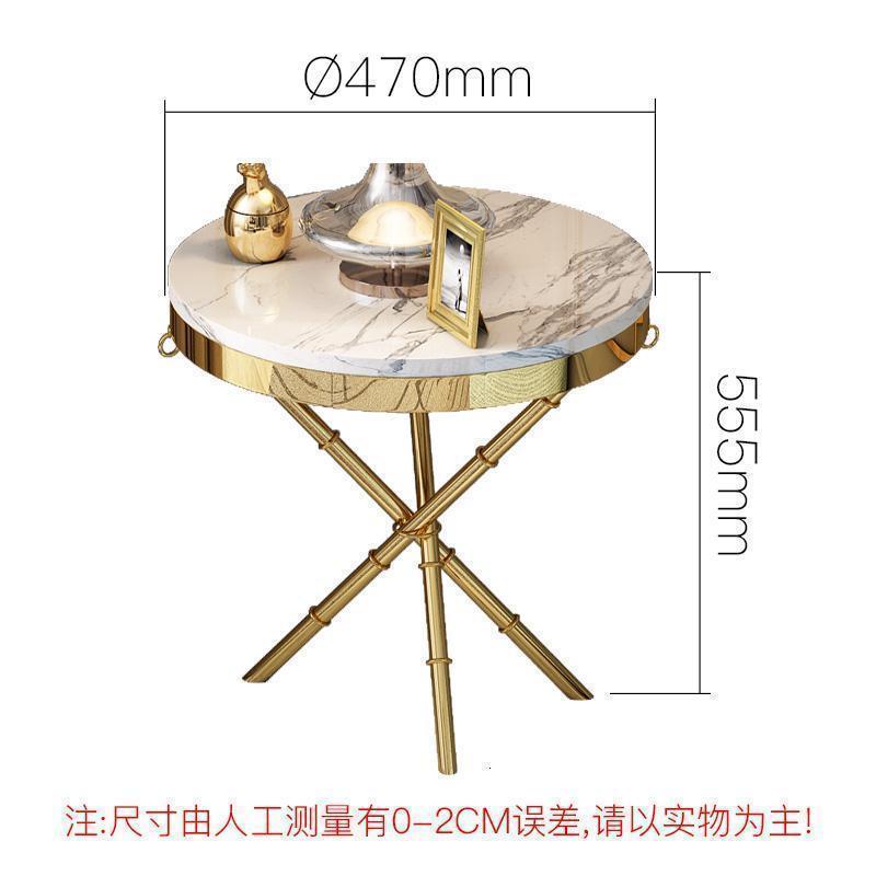 森美人现代简约美式角几客厅边几轻奢大理石沙发边几圆形小茶几 款式3：中花白