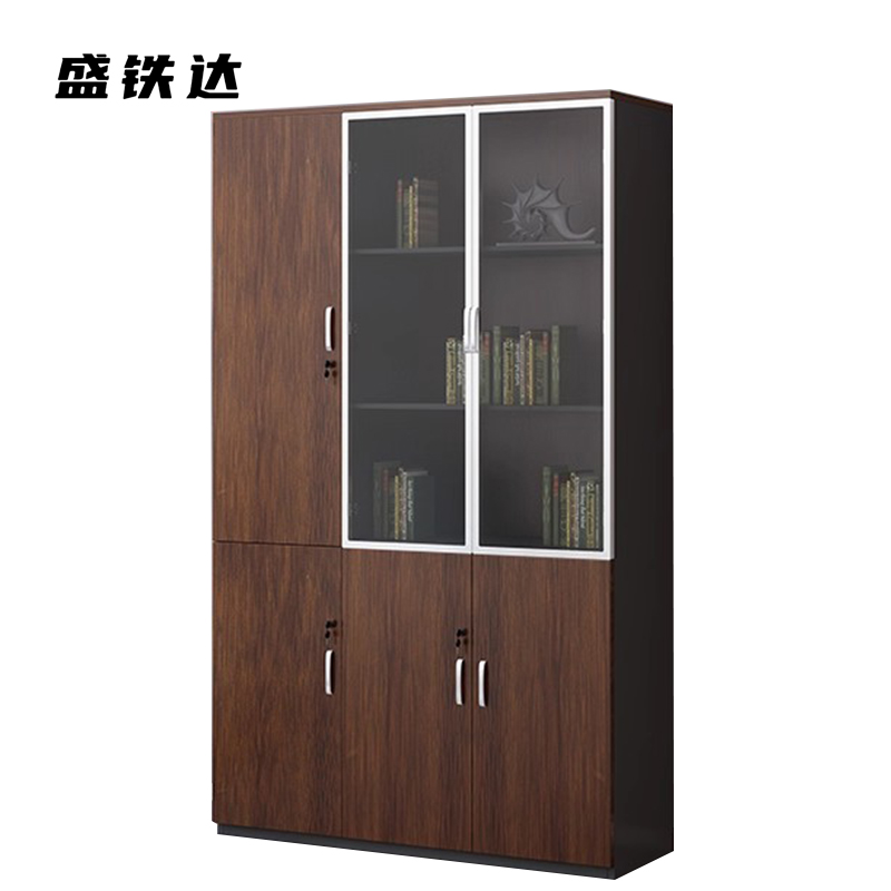 盛铁达 胡桃色铝合金文件柜1200*400*2000mm STD-XXKG18 张高清大图