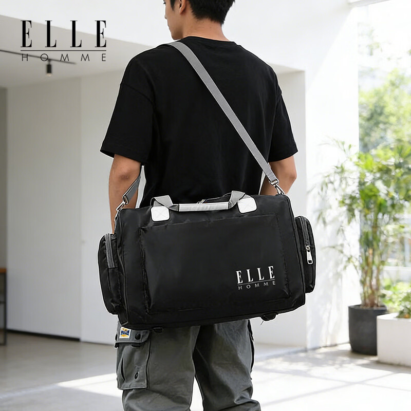 ELLE时尚女包新款牛皮单肩包大容量通勤包轻奢设计高级感百搭款高清大图