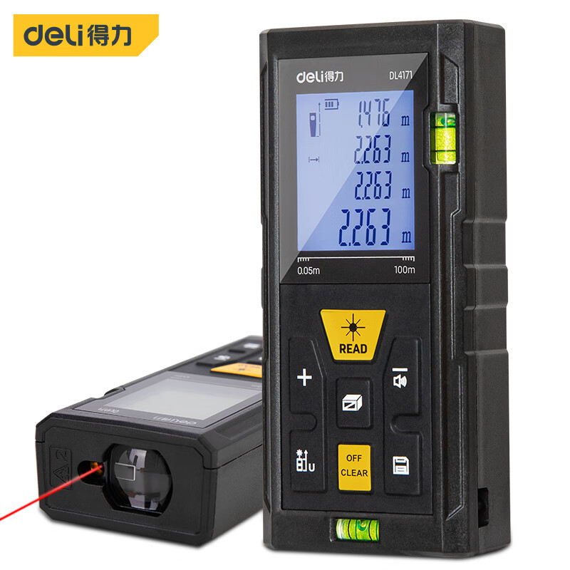 得力(deli)手持式激光测距仪高精度电子尺红外量房仪100米 DL4171