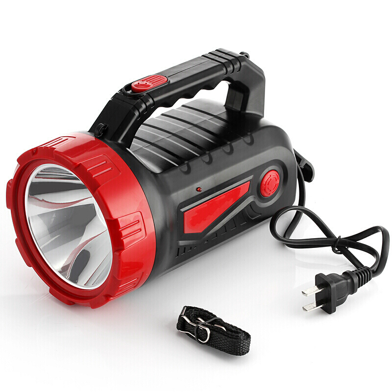 手电筒强光可充电超亮多功能户外巡逻军手提探照灯家用手电