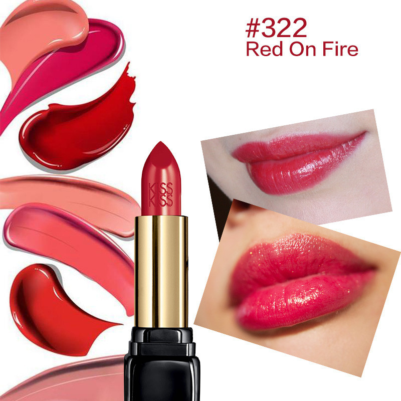 娇兰(GUERLAIN) 法式之吻亲亲口红黑管系列 #322 Red On Fire 3.5g 红色系显色