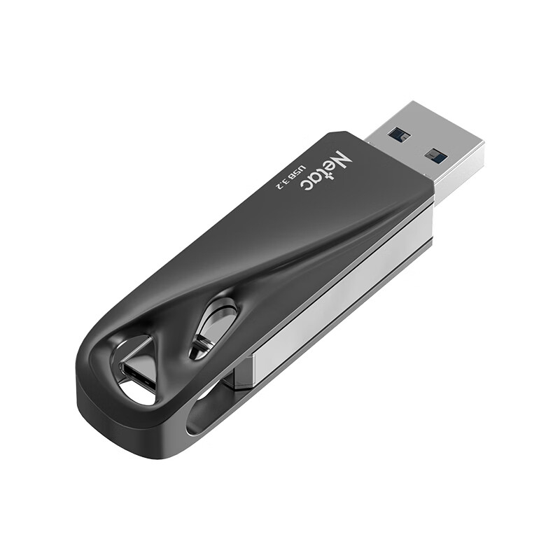 朗科(Netac)US28-256GB 国产多功能U盘 银黑色 USB 3.2+Type-C高清大图