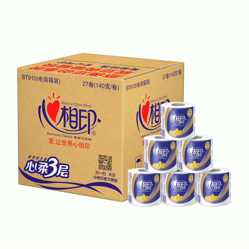 心相印 140克27粒装四层卷筒卫生纸 (四层) BT910(箱装)高清大图