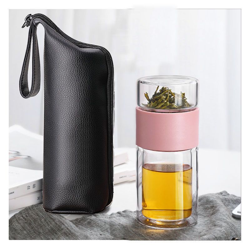 茶水分离玻璃杯泡茶杯旅行便携茶具泡花茶杯男女水杯普通随机杯子