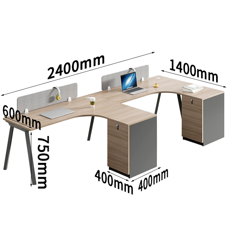 怡卓欧简约办公桌并排2人位张高清大图