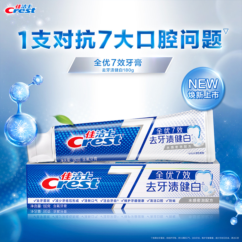 佳洁士 180g 全优7效去牙渍健白牙膏(单位:支)高清大图