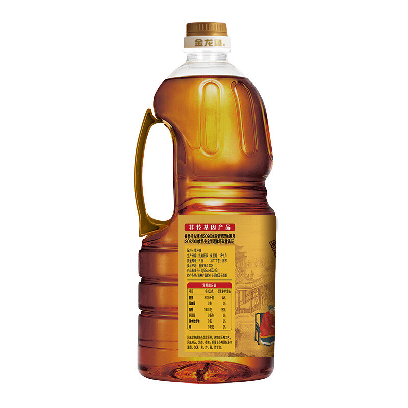 金龙鱼外婆乡小榨菜籽油1.8L小桶装家用非转基因压榨