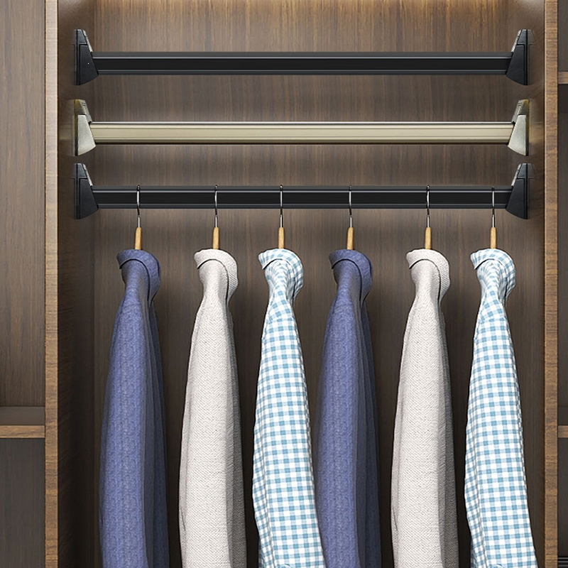 回固衣柜挂衣杆铝合金衣通杆衣橱柜子内加厚横杆挂杆法兰座配件