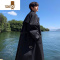 YANXU风衣外套男士秋季中长款山本大衣男生感机能日系复古披风斗篷