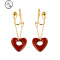 JiMi2023新款红色爱心蚊香盘耳夹无耳洞耳饰设计感耳环原创设计女新年