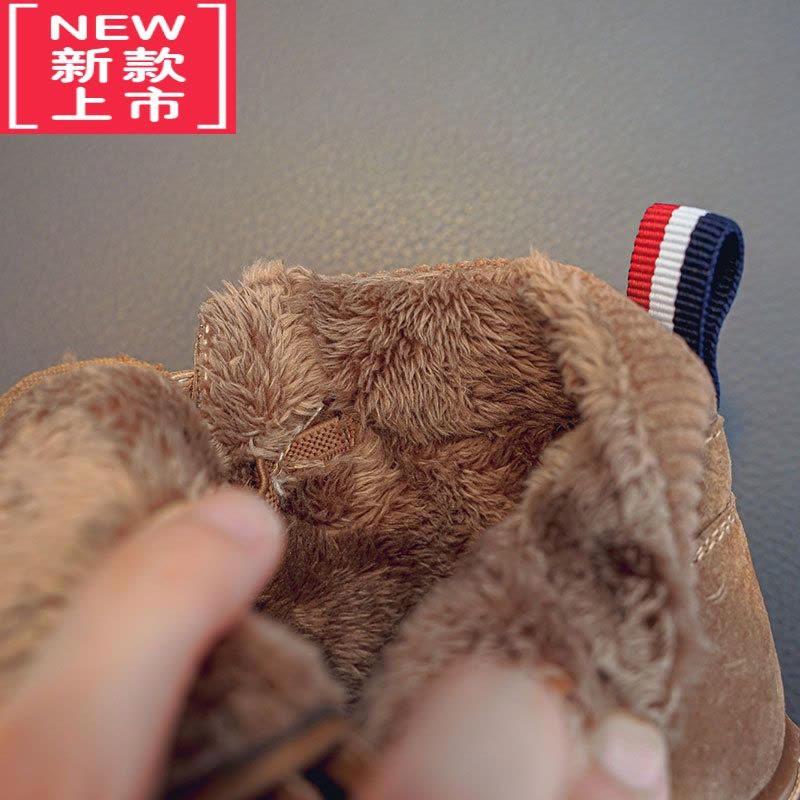 可莉允男童马丁靴加绒加厚冬季潮流短靴冬鞋棉鞋小中大童靴子童鞋秋冬款图片