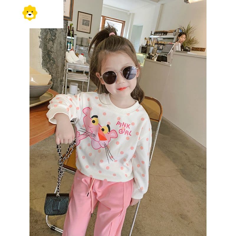 喻娄小布丁bby童装20新款女童卡通条纹卫衣宝宝洋气秋装儿童上衣潮图片