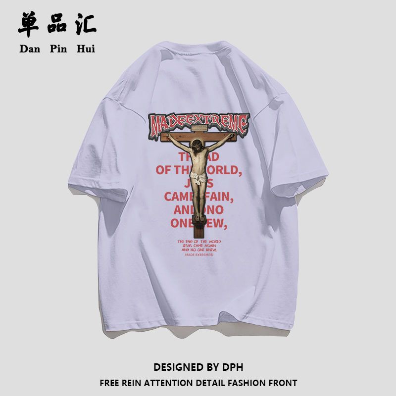 单品汇夏季新款纯棉短袖T恤女学生宽松韩版美式设计感小众上衣ins