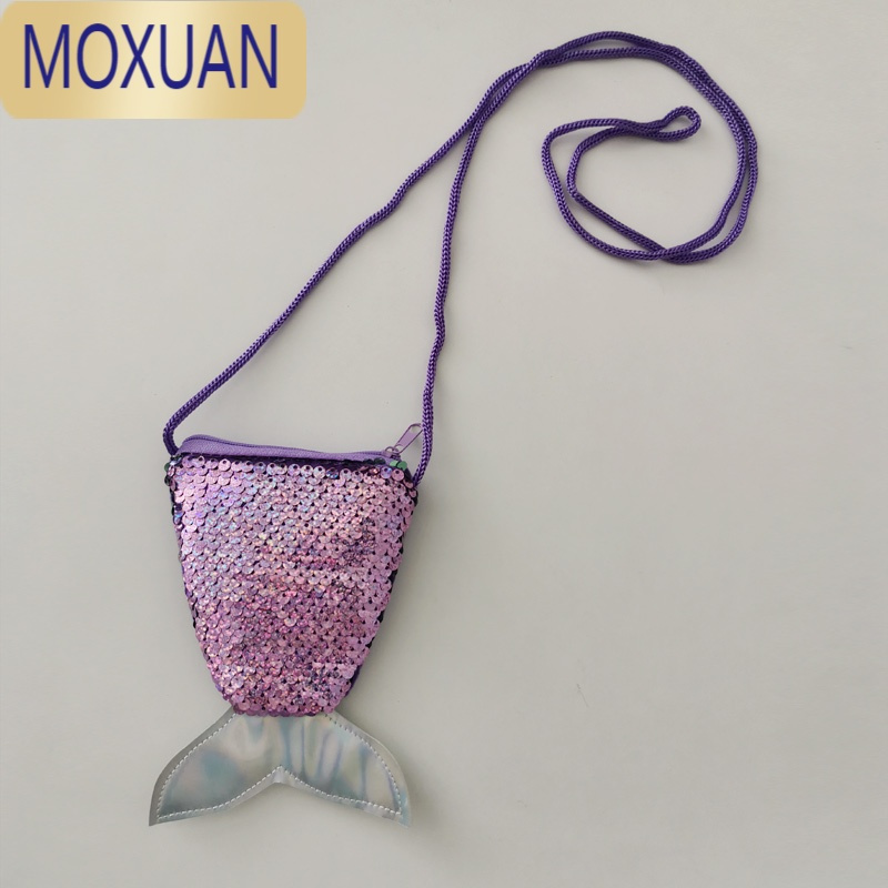 MOXUAN儿童美人鱼包包项链公主饰品套装女童首饰头饰发夹女孩生日礼物