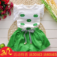 女童套装夏装2019新款时髦韩版女孩衣服红儿童洋气短袖两件套裙