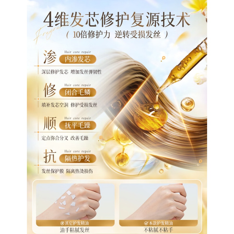 韩方五谷 柔萃悦香护发精油 晚香茉莉 100ml高清大图