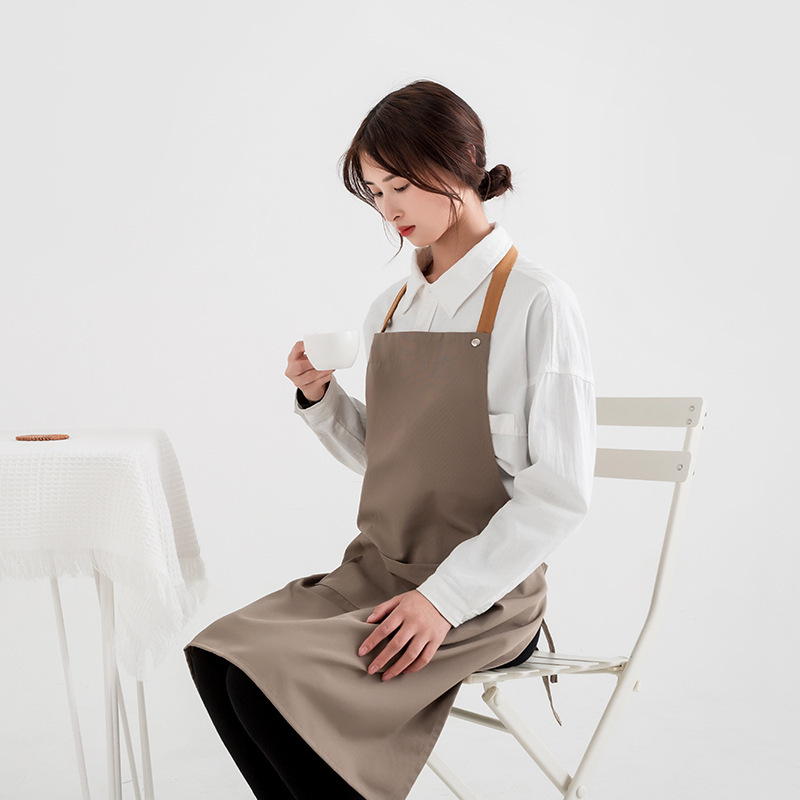 吉旺角牛仔帆布围裙定做防污家用厨房工作理发围裙