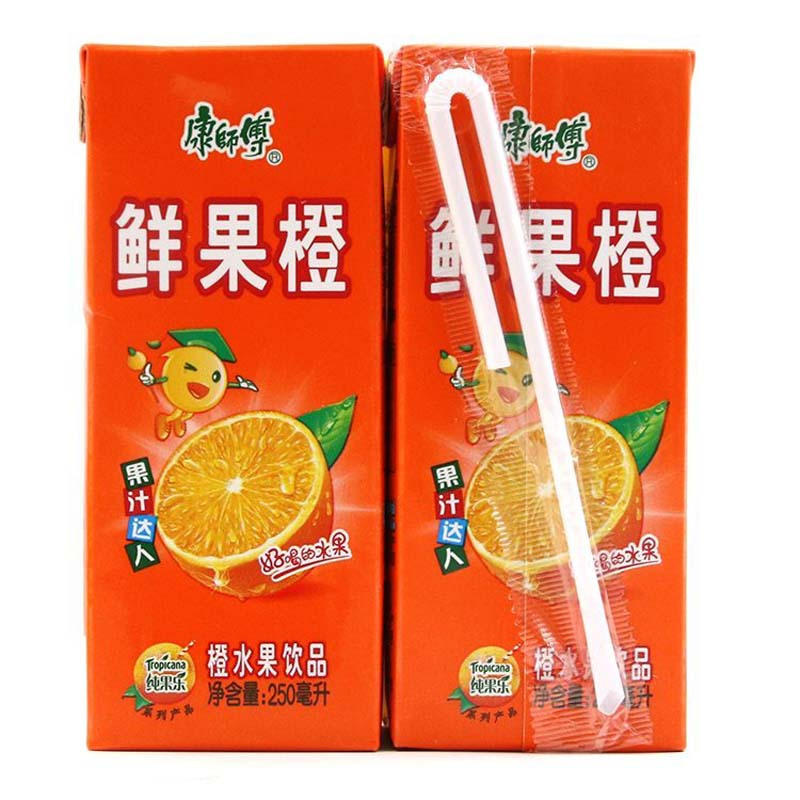 康师傅橙汁鲜果味饮品水果味饮料纸盒装250ml24盒美团外卖团购非整箱