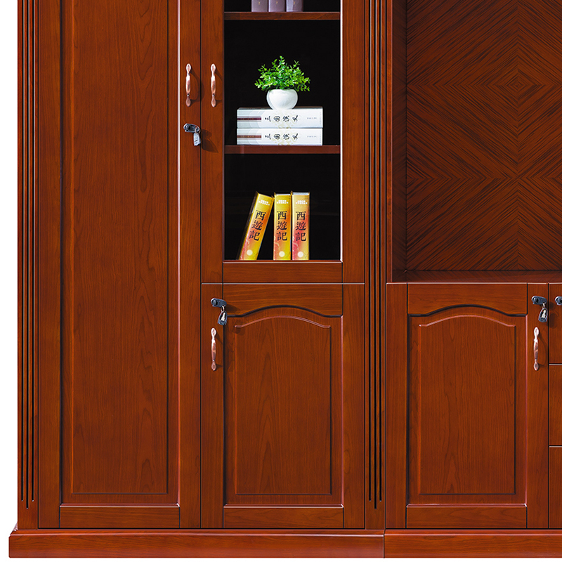 臻远ZY051427木质文件柜展示柜油漆贴木皮资料柜书柜 组合柜高清大图