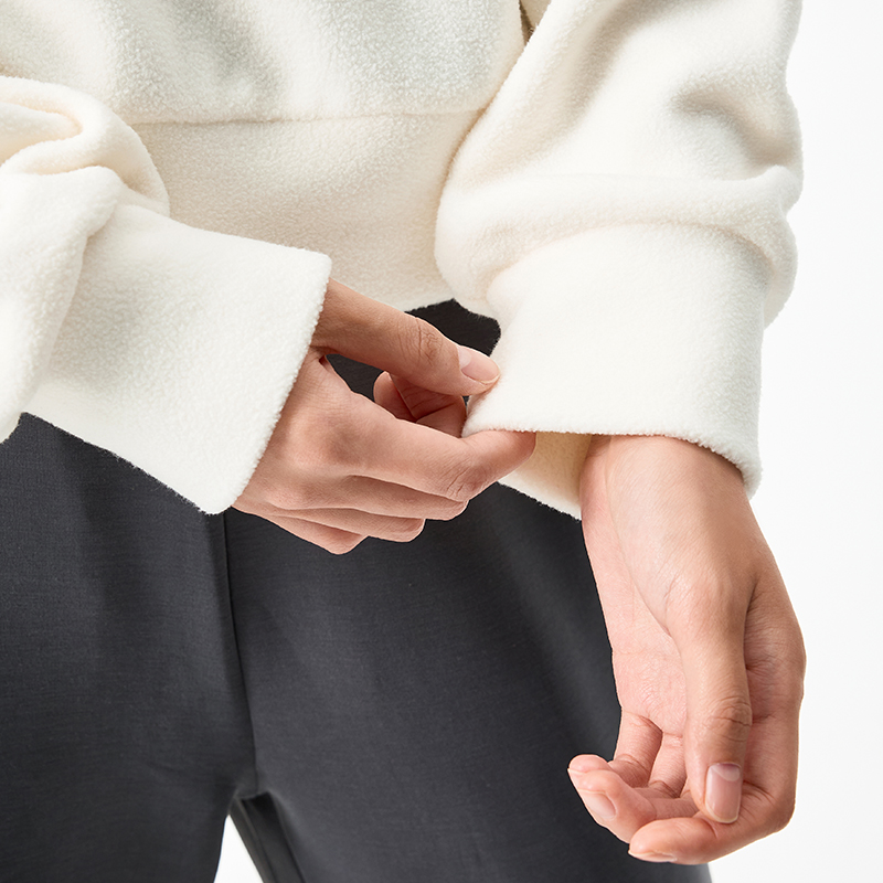 361°加绒运动卫衣女新款宽松休闲保暖比热绒女士套头卫衣高清大图