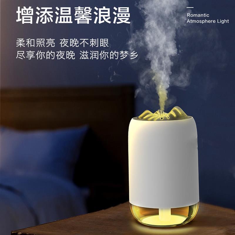 加湿器卧室空调房大雾量宿舍空气净化器车载迷你香薰加湿器|白色(精油2瓶+棉棒2根)