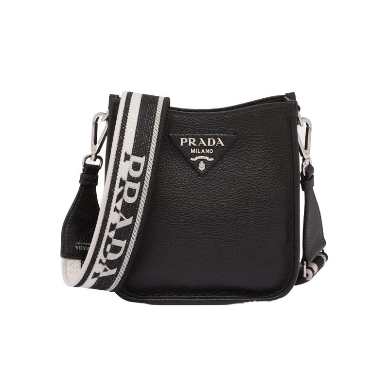 普拉达(PRADA)女士迷你徽标单肩包金属配件可拆卸肩带实用百搭配高清大图