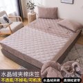 加厚夹棉床笠单件床罩防滑固定床垫保护套防尘罩2019年新款 夹棉水晶绒加厚保暖床笠180cmx200cm 简约树