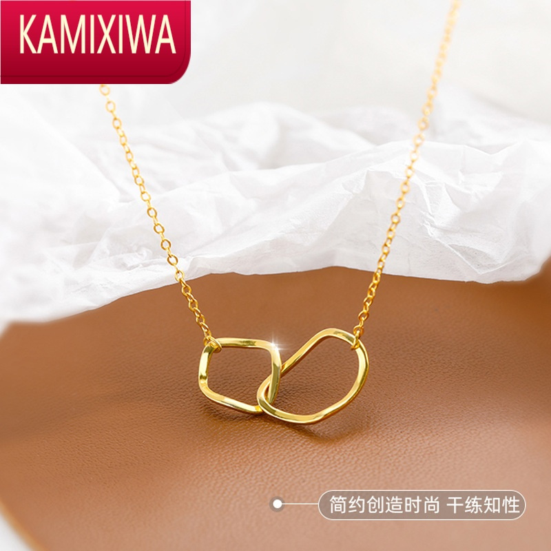 KAMIXIWA莫比乌斯环项链女夏季小众设计冷淡风银锁骨链简约气质配饰
