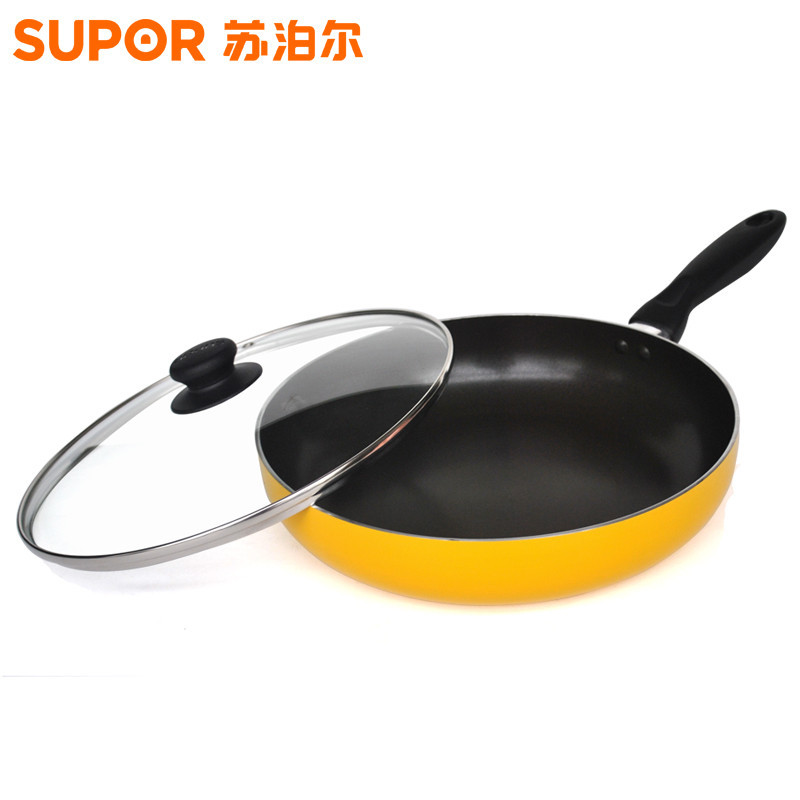 苏泊尔（SUPOR）平底锅不粘锅煎锅少油烟煎炒锅煎盘牛排锅烙饼锅煎饼锅电磁炉炒菜锅 24cm PJ24M5
