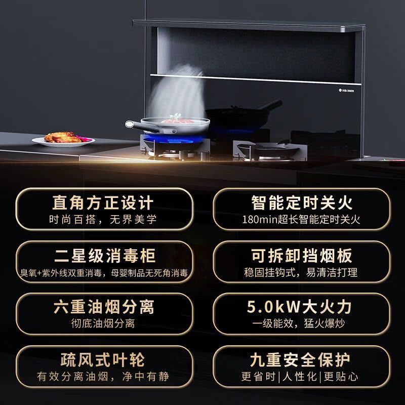 火星人ET25BX天然气左排烟消毒柜款集成灶侧吸抽油烟机烟灶套装图片