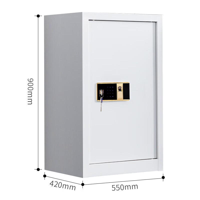 鑫金虎 单门电子指纹锁保密柜铁皮柜文件柜办公资料柜档案柜 550*420*900mm高清大图