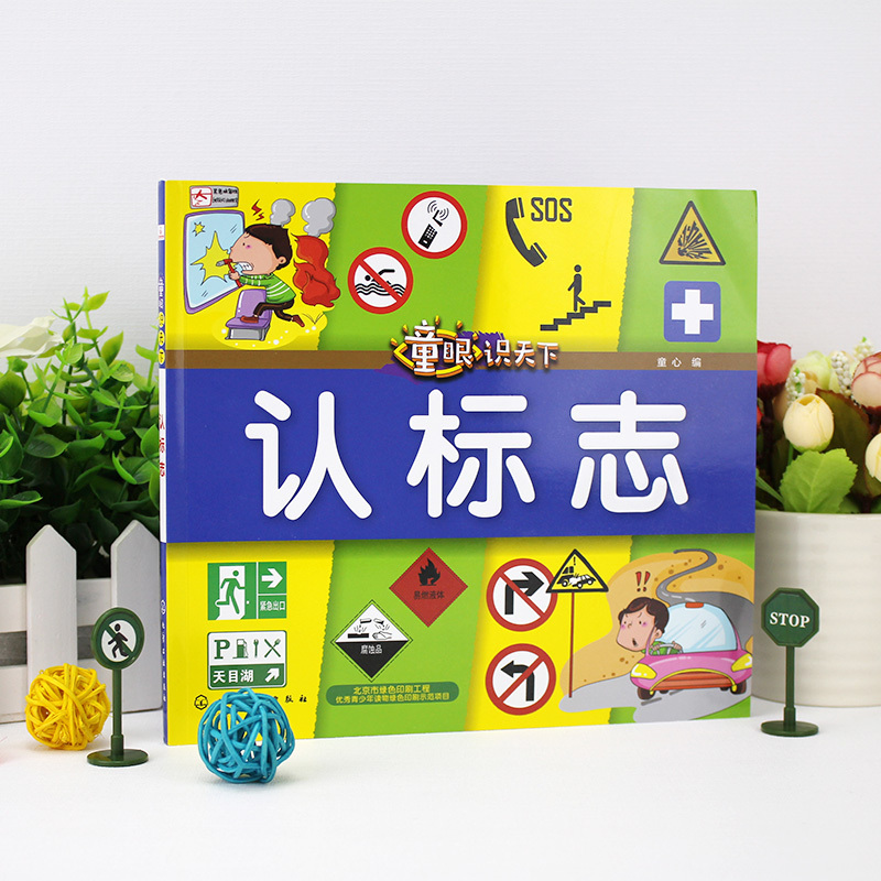 汽车 [正版] 童眼识天下认标志百花地理恐龙王国 3-6岁幼儿童常识教育早教绘本图书籍 常见安全标志交通标志 儿童启蒙图