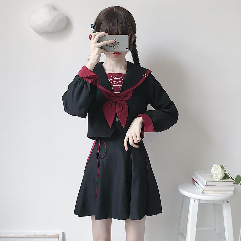jk制服jk制服不良少女魔法阵水手服女秋韩版日系jk制服长袖JK制服夏学生韩版学院风套装