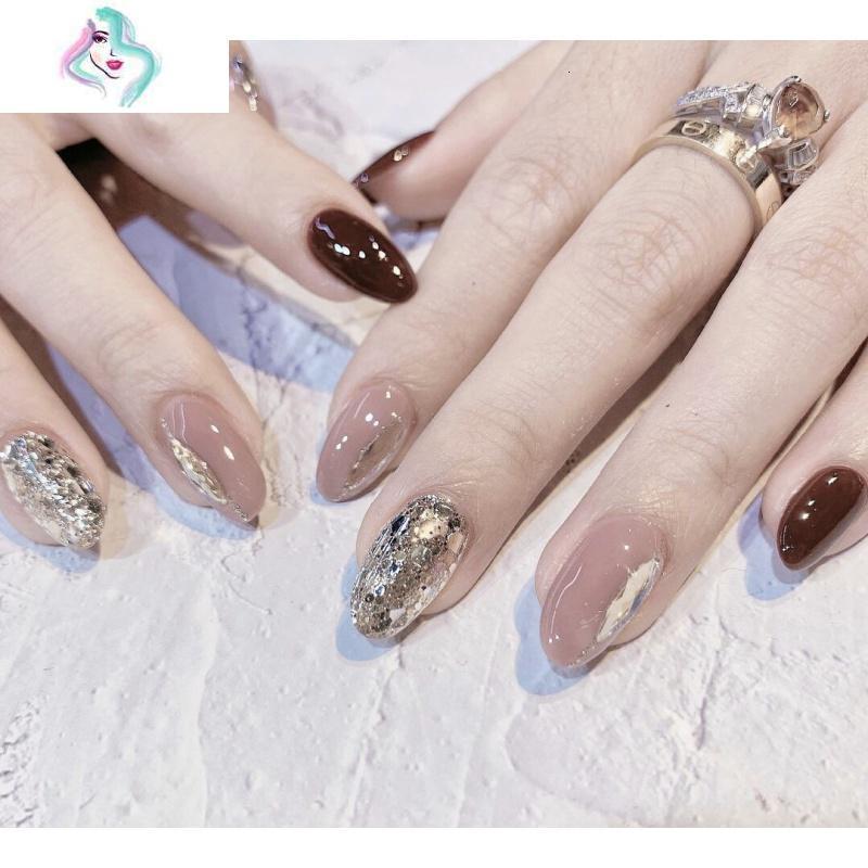 指甲成品贴片美甲成品网红穿戴甲可拆卸随时摘戴你那么美尖圆中长定